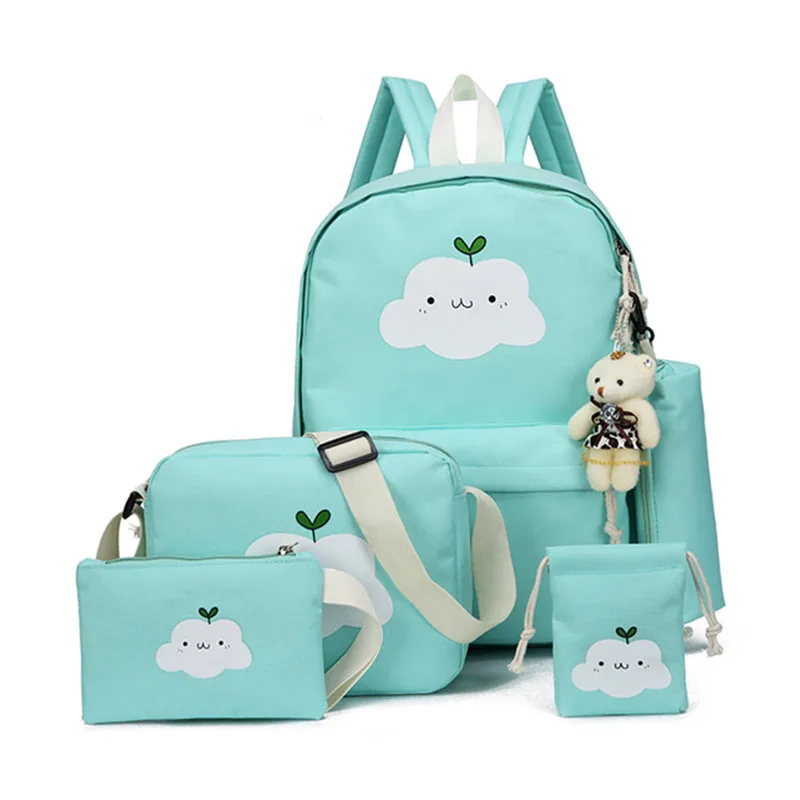 Модный нейлоновый рюкзак с милым принтом облака, школьные сумки для подростков, повседневный Детский рюкзак, дорожные сумки - Цвет: Зеленый