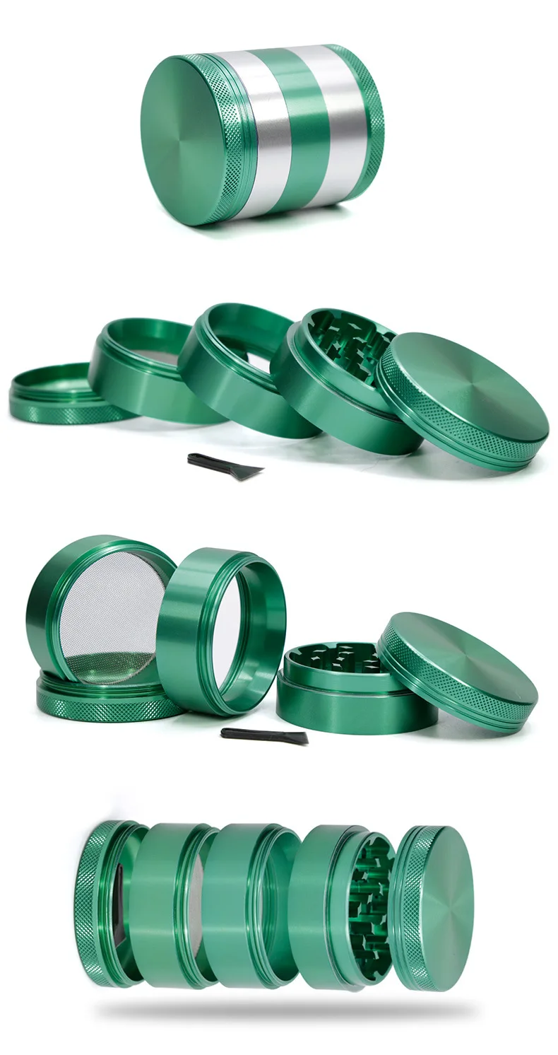 

1pcs New arrive multicolor Diameter 63mm 5 layer grinder Tobacco smoke detector herb tobacco grinders Crusher Spice Mill Cracker