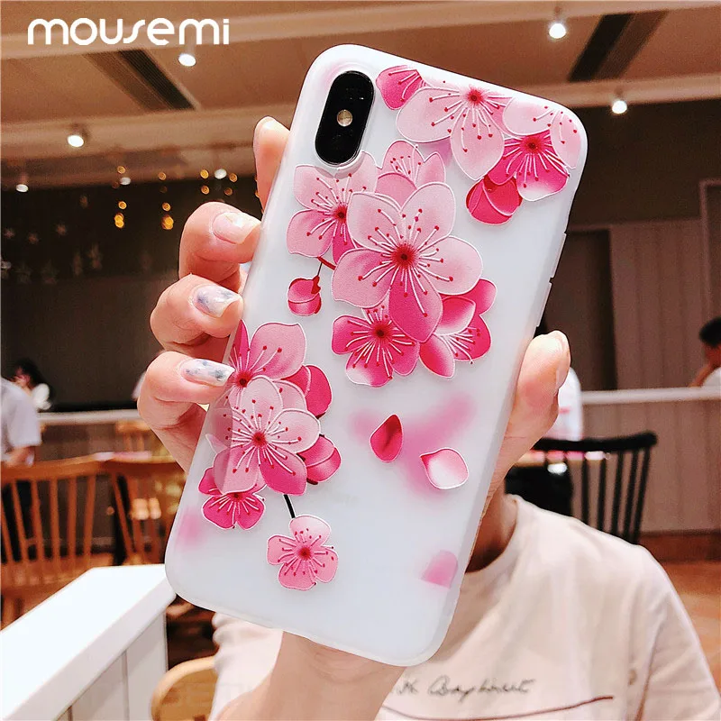 Силиконовый чехол MOUSEMI Flower для iPhone 7 8 Plus X XS MAX XR с цветочным рисунком полный Чехол 6