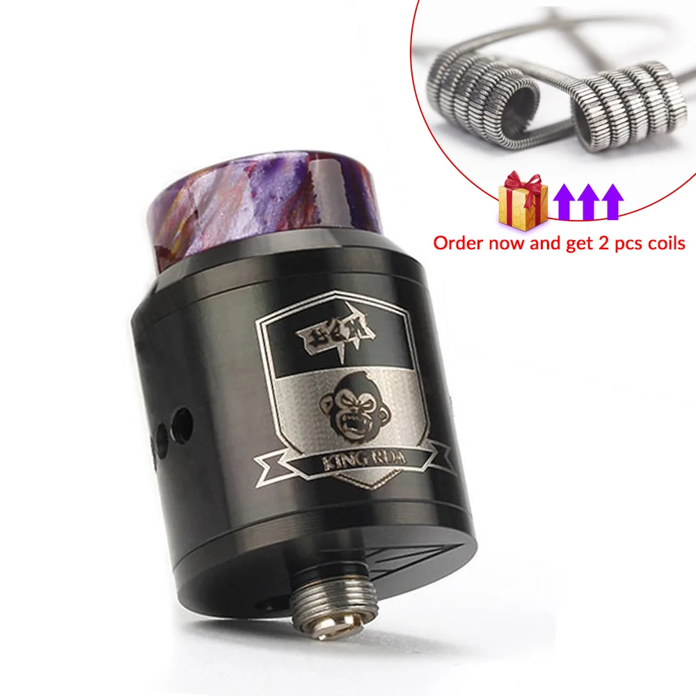 

Coil Father King RDA Atomizer 810 Drip Tip 24mm Tank Adjustable Airflow Heat wire For Electronic Cigarette Box Mod