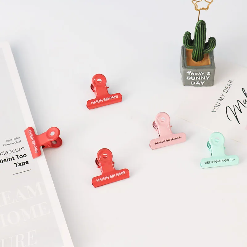 

5pcs/set New Creative Cute Pink Metal Binder Clips Photos Tickets Notes Letter Paper Clips Decoration Scrapbooking
