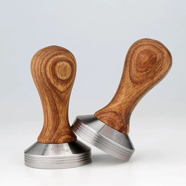 Special Price 58mm rosewood surface powder hammer stainless steel coffee pink wood curved hammer