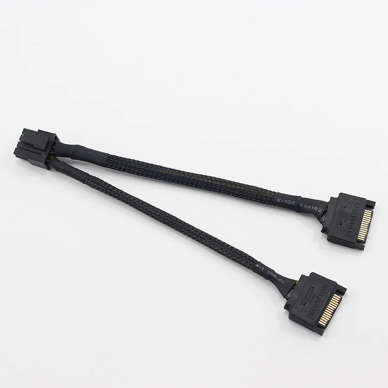 20 см 15 pin SATA Мужской до 8 контактный разъем питания PCI e высокоскоростной кабель