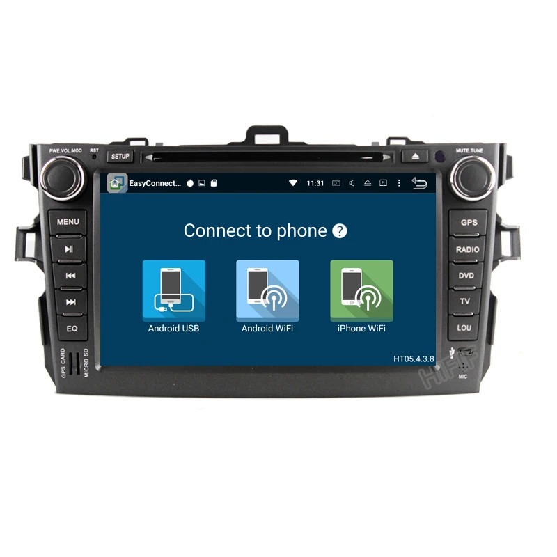 Cheap HIHIF Android 7.12 Quad Core Car DVD Stereo Unit GPS Navigation for Toyota Corolla 2007-2011 4G WIFI OBD II 2GB RAM 16GB ROM 4