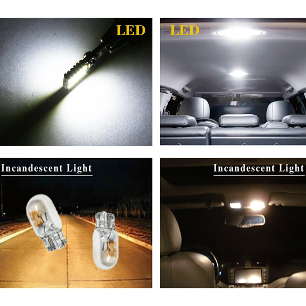 T10 светодиодный W5W 4014 SMD 24 светильник для автомобиля стояночный зазор лампа чтения