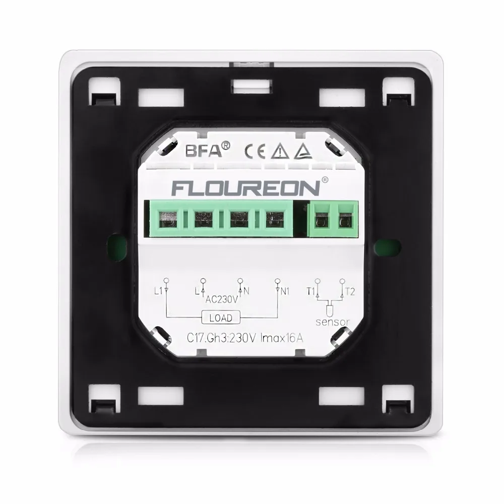 Floureon BYC17GH3 сенсорный ЖК-экран комнатное Напольное отопление термостат Еженедельный программируемый терморегулятор регулятор температуры