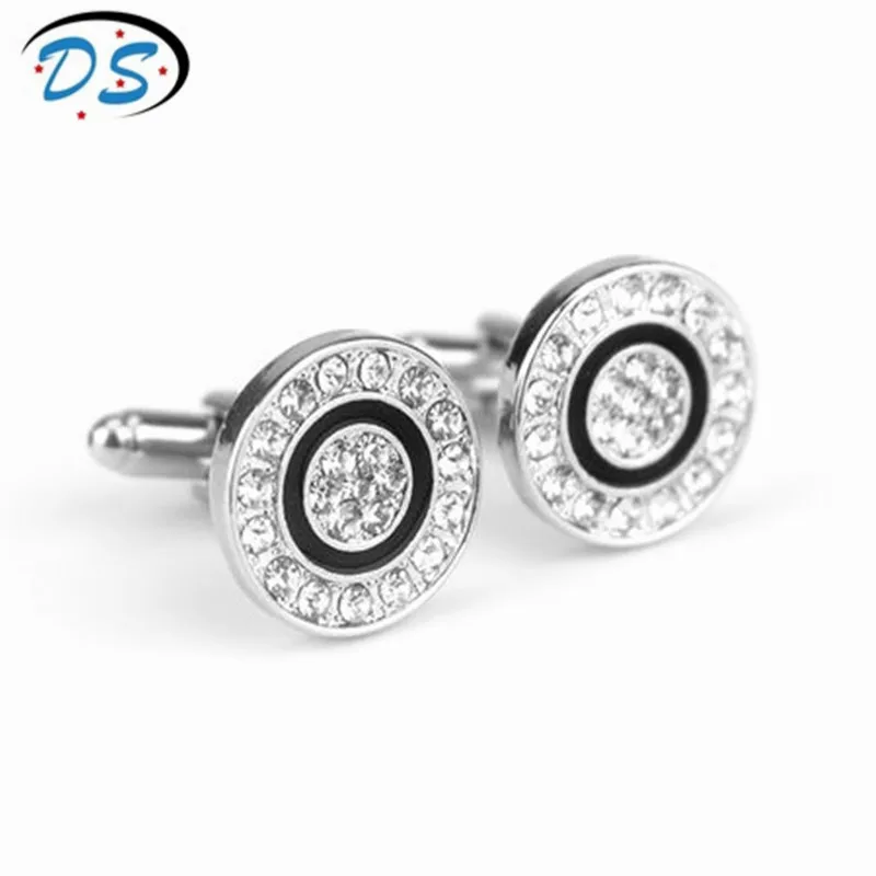 Мода 2017 г. ювелирных изделий Полный Стразы запонки Костюм Джентльмена рубашка