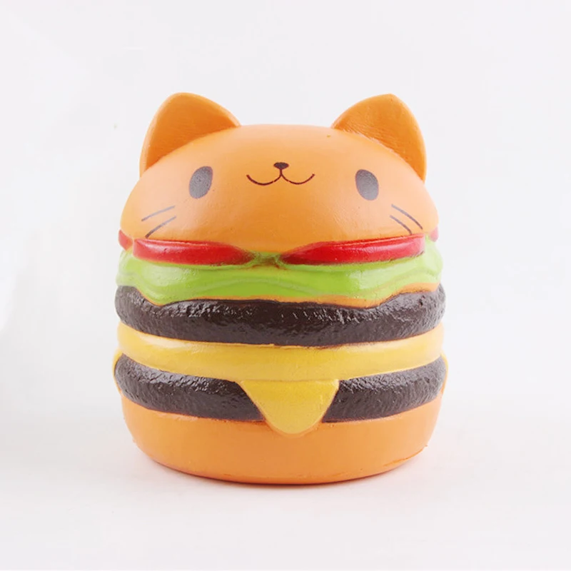 Jumbo Squishy Luky Cat гамбургер Мягкие игрушки Дети антистресс игрушки ароматизированные медленно растущие Squishies Снятие Стресса Игрушка для развлечения