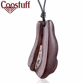 

Speical Vintage Jewelry for Women Geometric Necklace Black Sandalwood Long Chain Pendant Wholesale Female Suspension Decoration