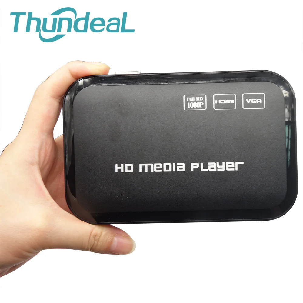 

ThundeaL HDD Multimedia H.264 MKV Full HD 1080P HDMI HDD Media Player Center HDMI VGA AV Output AVI RMVB RMwith Remote Control