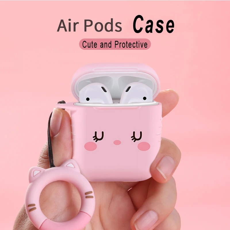 

Cute Bluetooth Earphone Case for Apple Airpods 1 2 Case Headset Accessories for i10 TWS 3D Case Protective Cover Anti-lost Decor