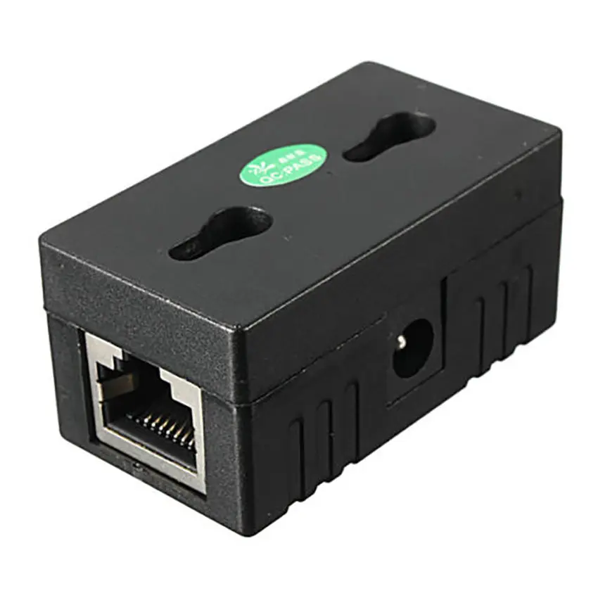 10/100 Mbp пассивное питание через Ethernet DC Мощность Over Ethernet RJ-45 сплиттер адаптер для настенного крепления для IP Камера локальной сети 1 шт