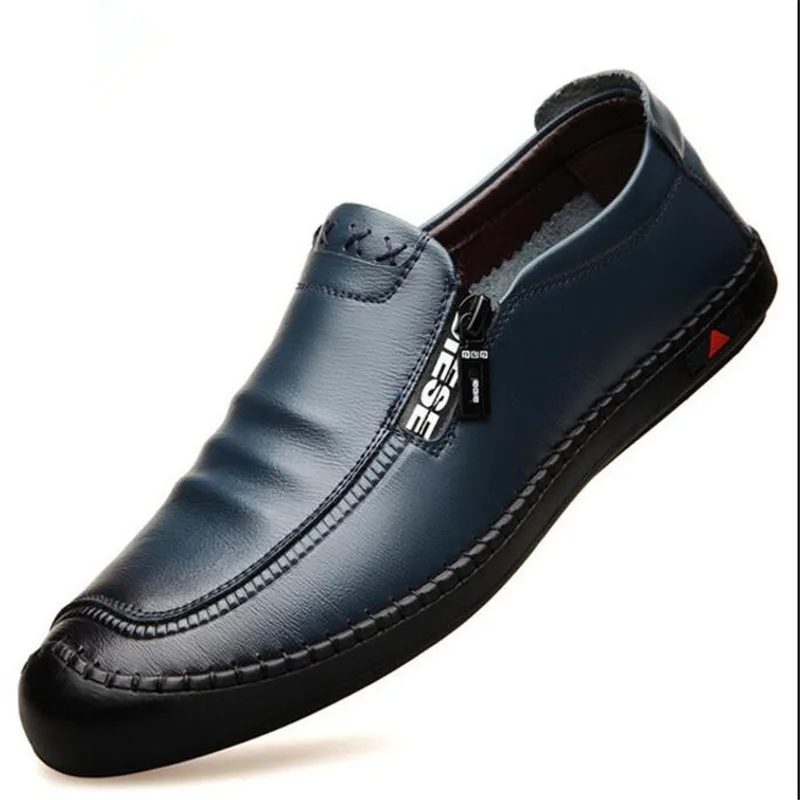 

ELGEER 100% real leather men's shoes 2018 autumn new Slip-On men's shoes business casual breathable non-slip men's shoes