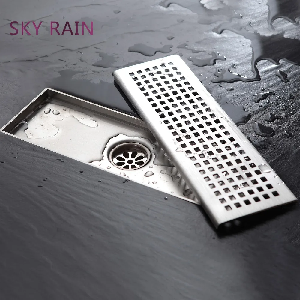 

SKY RAIN Latest Design Durable Bathroom Shower Rectangular 304 Stainless Steel Floor Drain