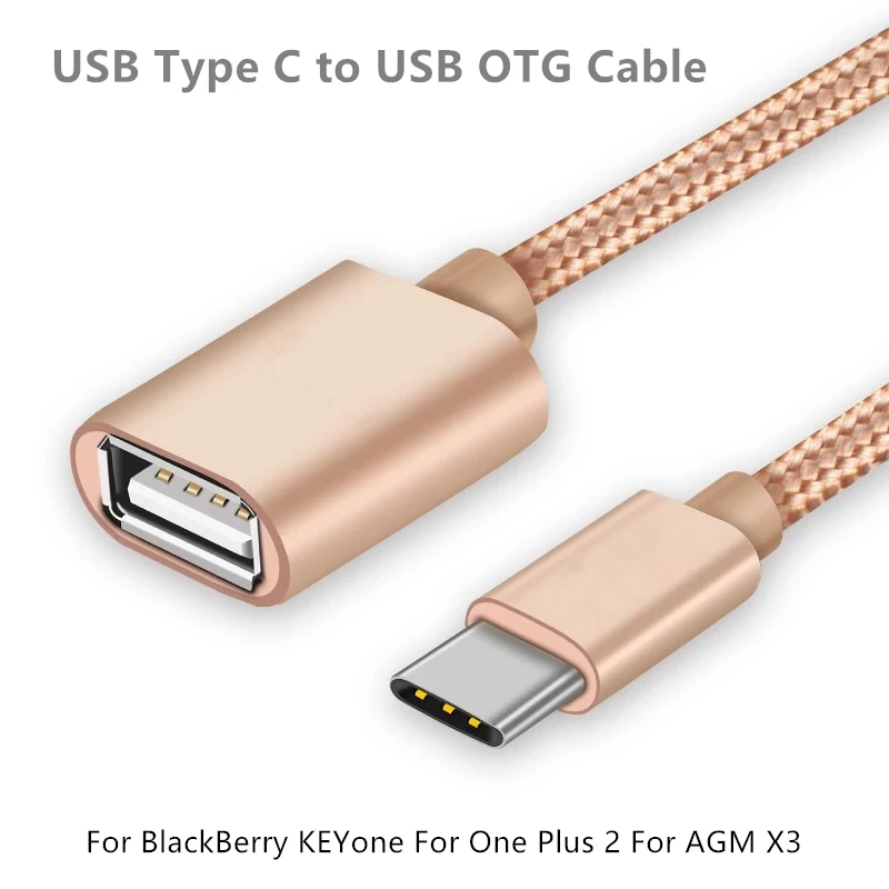 USB Type C to USB OTG Cable Adapte For BlackBerry KEYone For One Plus 2 For AGM X3 OTG Type c