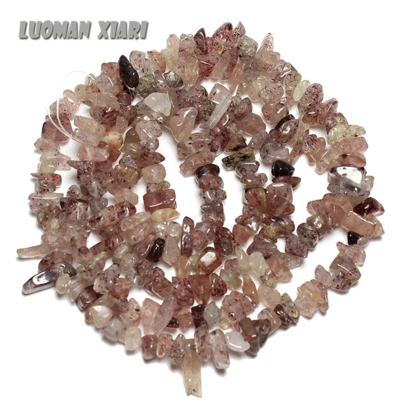 

AAA+ Wholesale 5-8mm Gravel Shape Strawberry Quartz Natural Stone Beads For Jewelry Making DIY Bracelet Necklace Strand 34''