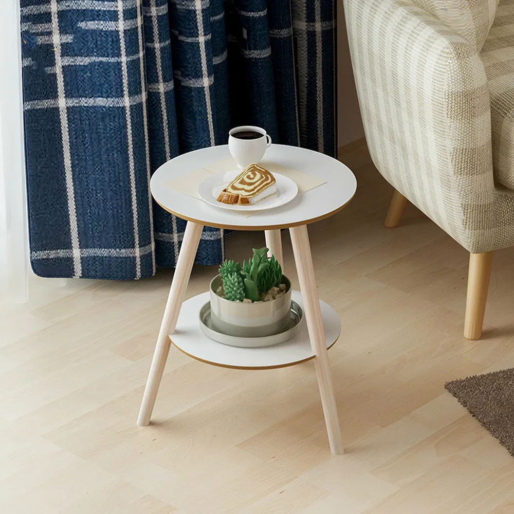 Nordic Simple Coffee Table Solid Wood Round Side Table Bedroom Mini Bedside Table European Sofa Corner LM01041134