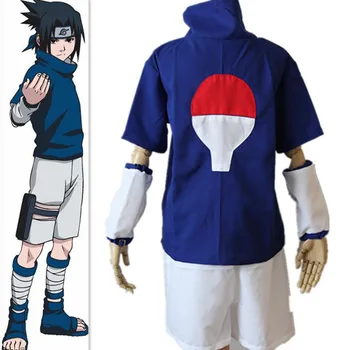 

Anime Cosplay for Uchiha Sasuke from Naruto Japanese Cartoon Hoodie Set Vestidos Costume for Adult in Halloween Carnival Party