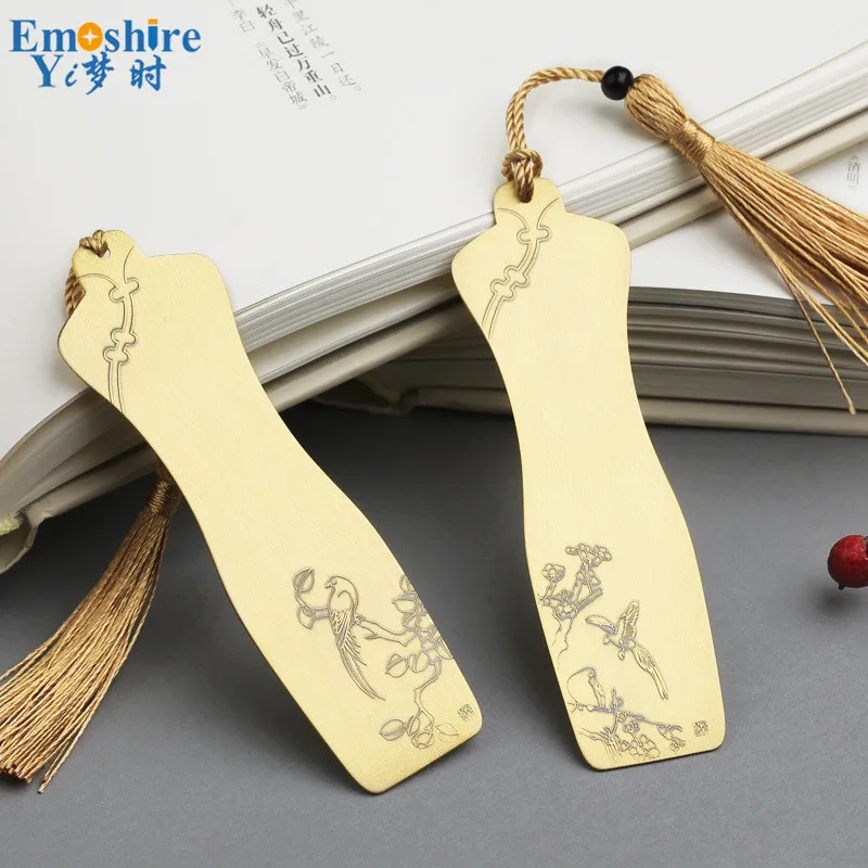 kowaku 2pcs Multifunctional Retro Brass Bookmarks Golden Letter Number