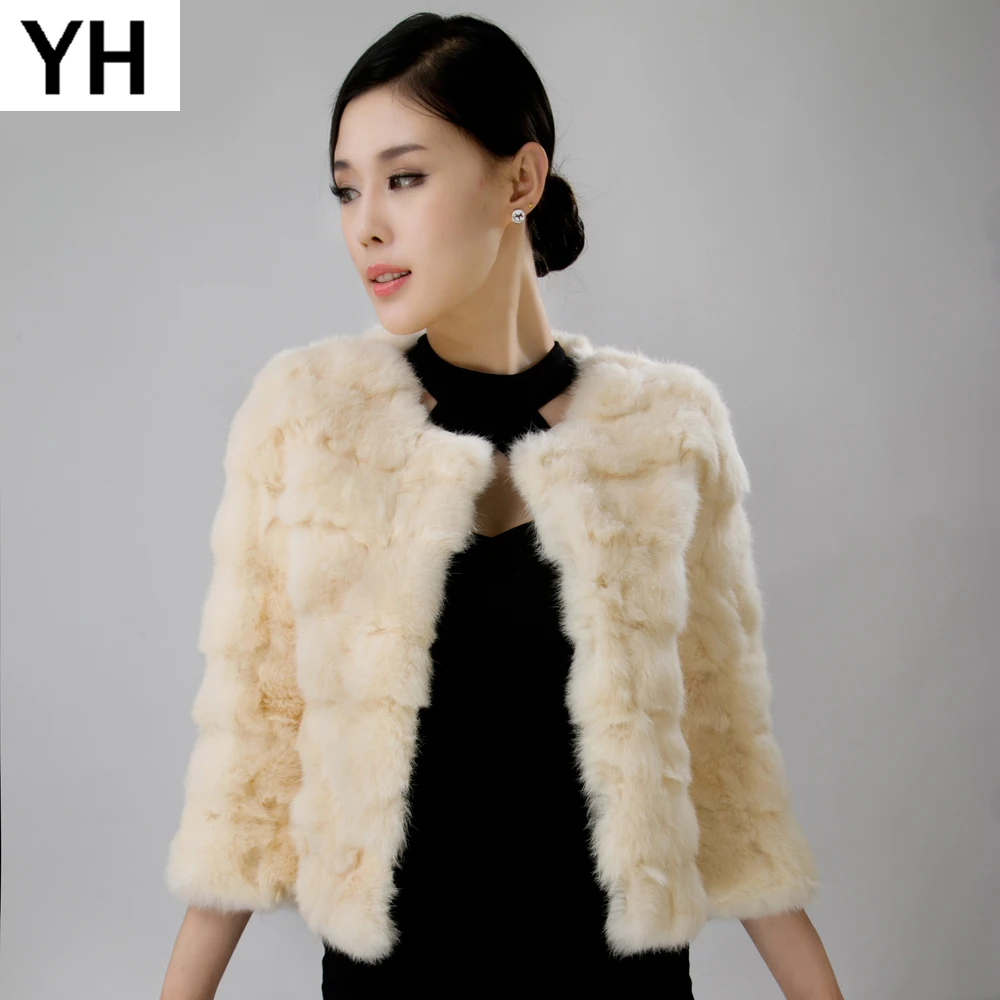 

2019 Short Style Girls Slim Rabbit Fur Coats Autumn Winter Real Rabbit Fur Jacket Lady Casual 100% Natural Rabbit Fur Overcoat