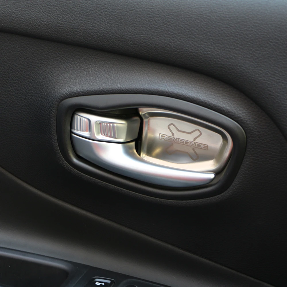 

Car Interior Door Handle Bowl Pads Cover Molding Trim Stickers Fit for Jeep Renegade 2014 2015 2016 2017 2018 2019 Accessories