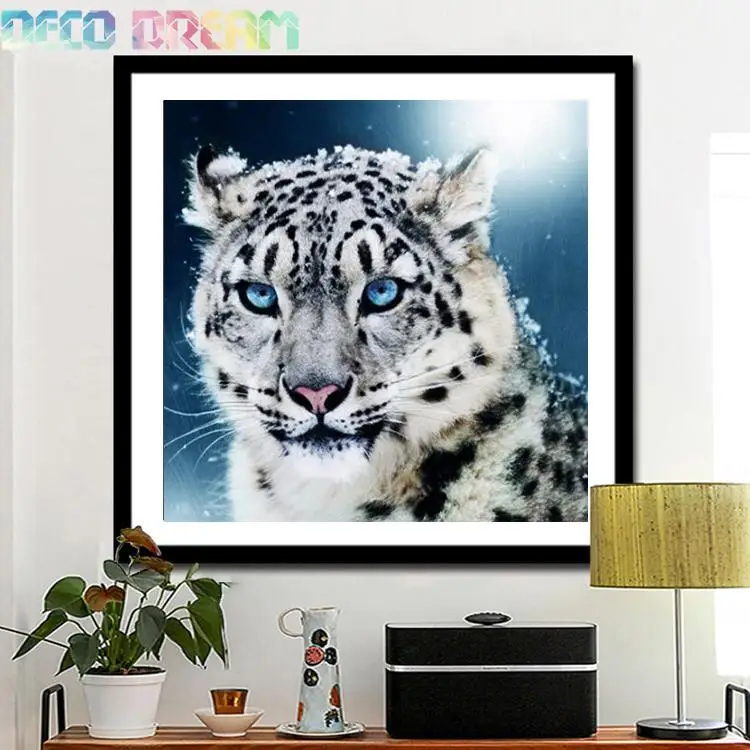 

Diy Full Round Pebble Kids Diamond Painting Embroidery Rhinestones Kit Snow Leopard A Cartoon Animal Mosaic Deco As A Hobby Gift