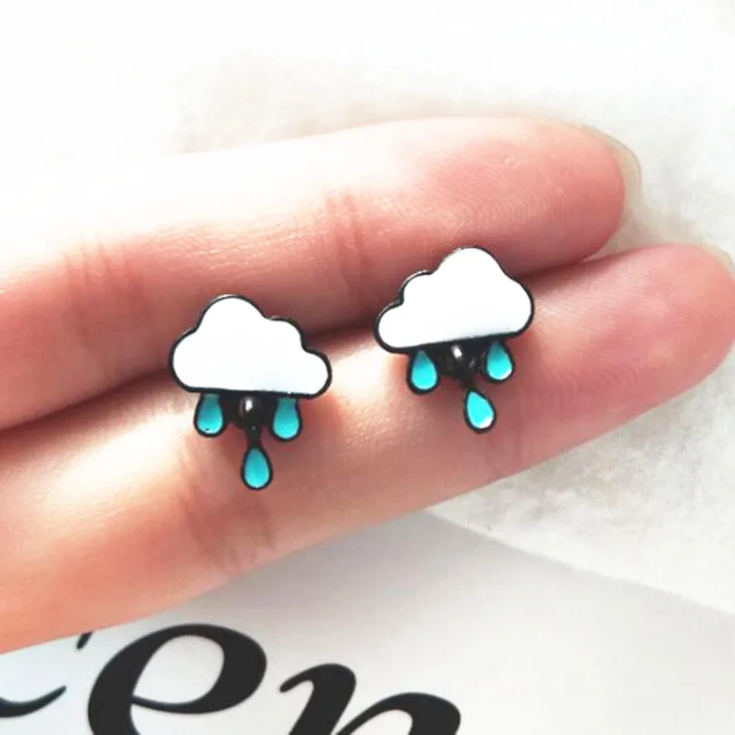 Timlee E269 мультфильм милые облака серьги в виде капли воды сплав Шпильки Серьги модные аксессуары оптом
