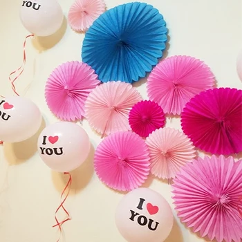 

10pcs Wedding Party Decorations 10cm Paper Folding Fan DIY Wedding Party Kids Birthday Party Decorations Tissue Paper Fan Flower
