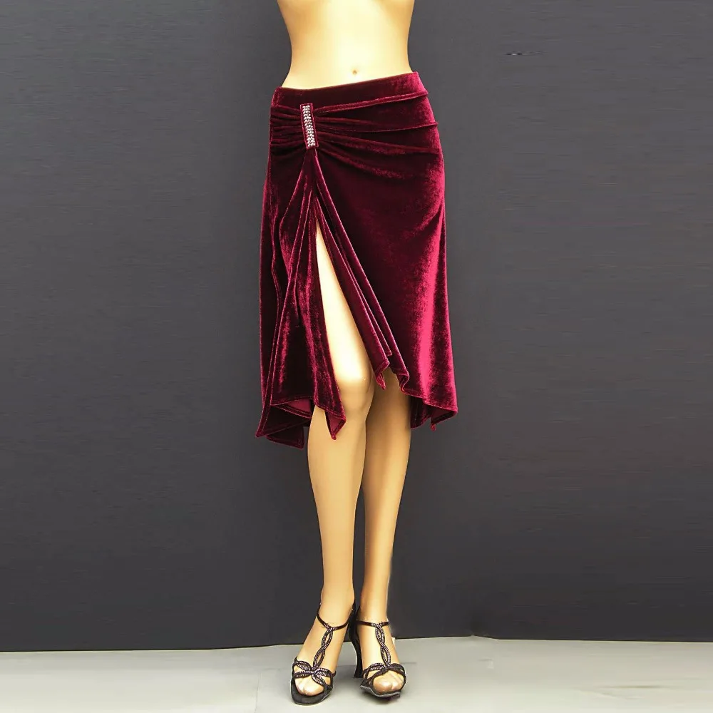 Red Velvet Skirt
 Burgundy Wine Red Velvet Skirt A Line Knee Length Side Slit y Skirt
