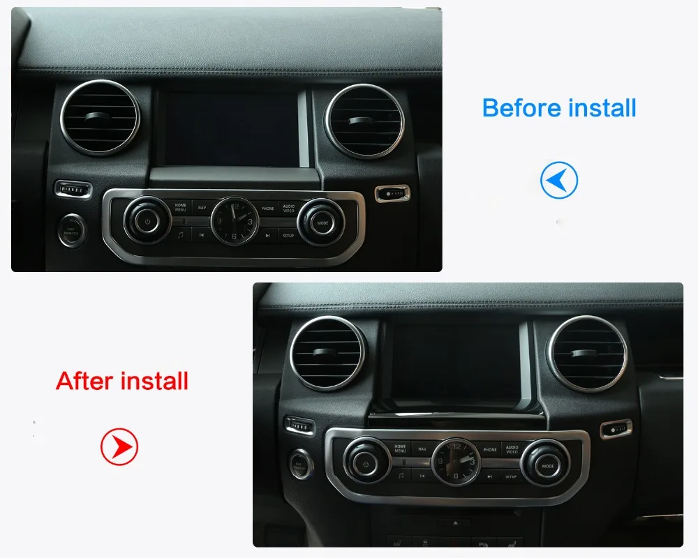 

For Land Rover Discovery 4 Car-Styling ABS Chrome GPS Screen Below Panel Cover Trim Stickers Accessories