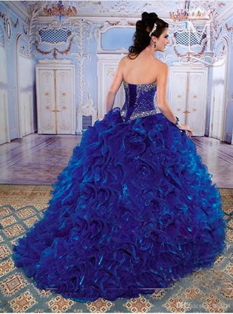 vestido de debutante azul royal 2 em 1