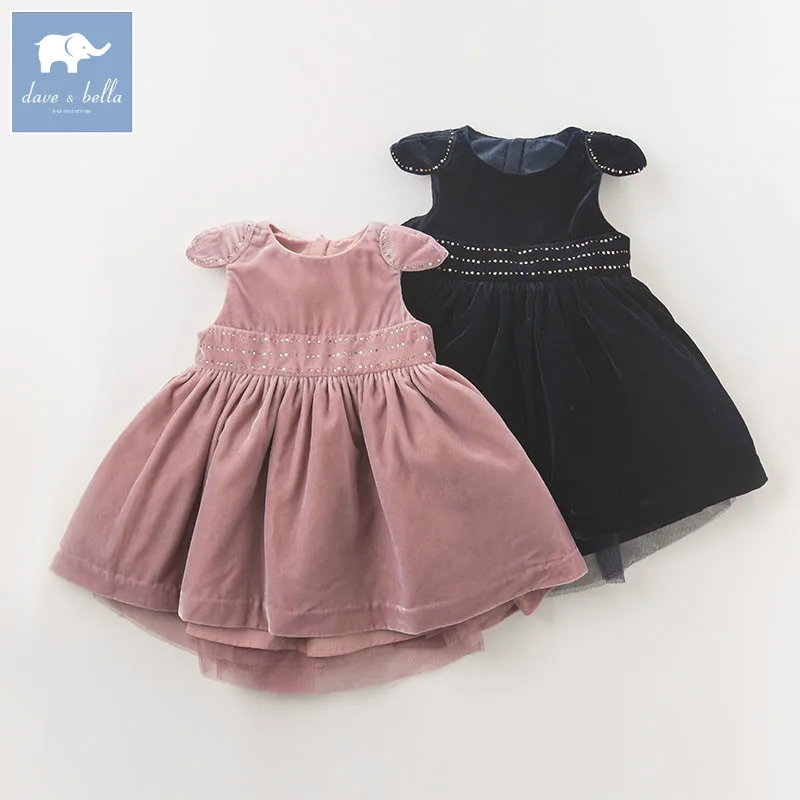 DB5963 dave bella/осеннее платье принцессы для маленьких девочек на день рождения; детское Модное бальное платье; Дизайнерская одежда для детей; vestido