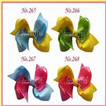 

300 pcs Grosgrain Ribbon 4" Double tail With alligator clips Girl Hair Accessories Retail Fashion Boutique Hair Bow