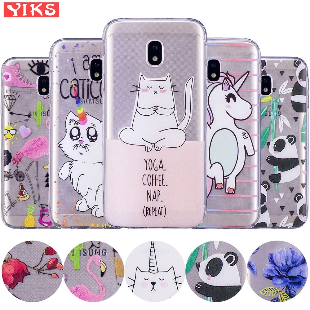 

Soft Cartoon Cae For Samsung Galaxy J3 J5 J7 2017 EU Version Cute Cat Unicorn Panda Cover Case For Fundas Samsung J330 J530 J730
