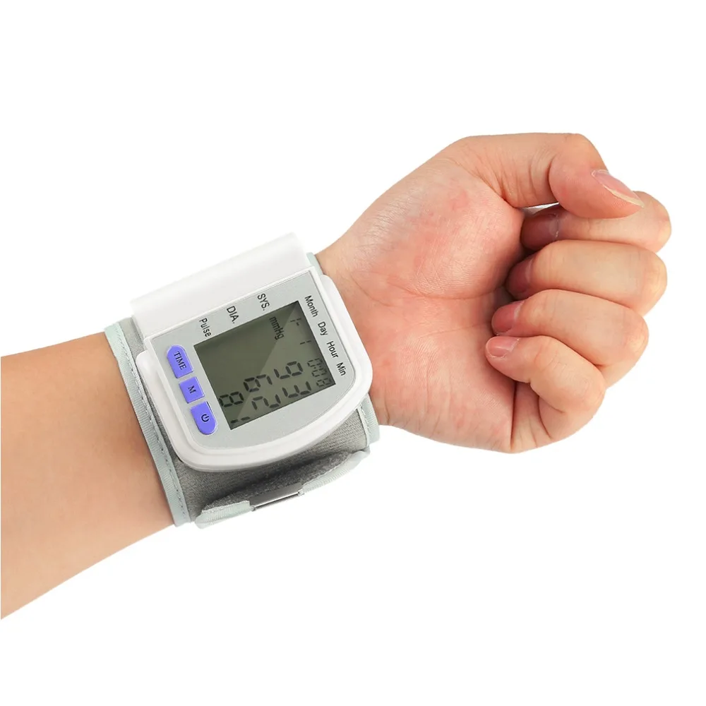 

Household Blood Pressure Automatic Digital LCD Display Wrist Blood Pressure Monitor Heart Beat Rate Pulse Meter Measure