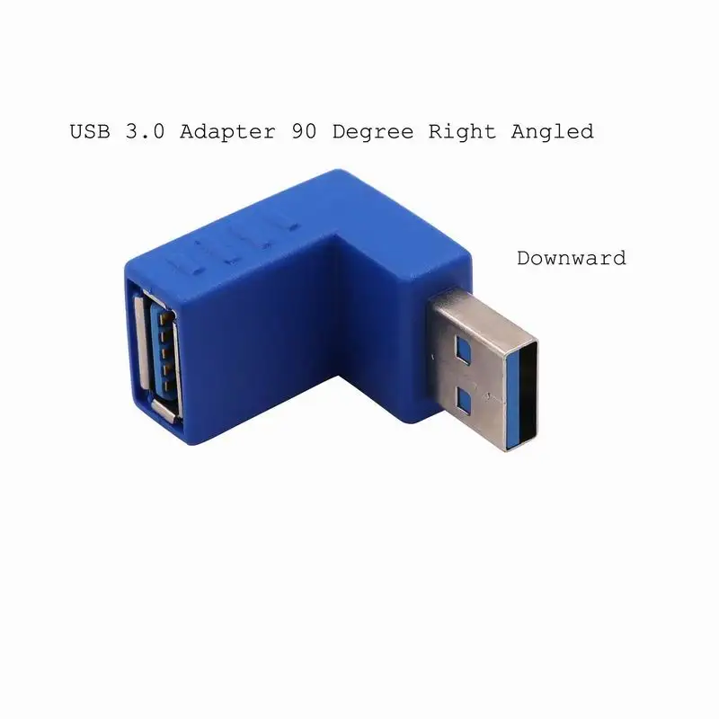 Синий 90 градусов вертикальный левый правый вверх вниз Угловой USB 3 0 штекер гнездо