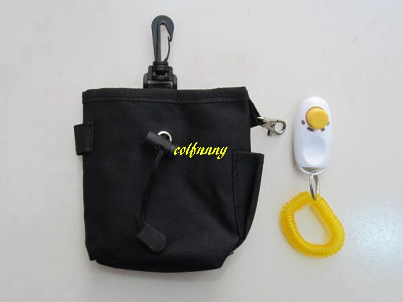 20sets/lot ping Dog Pet Puppy Obedience Agility Bait Training Food Treat Pouch Bag Snack Reward Waist Bag with clicker