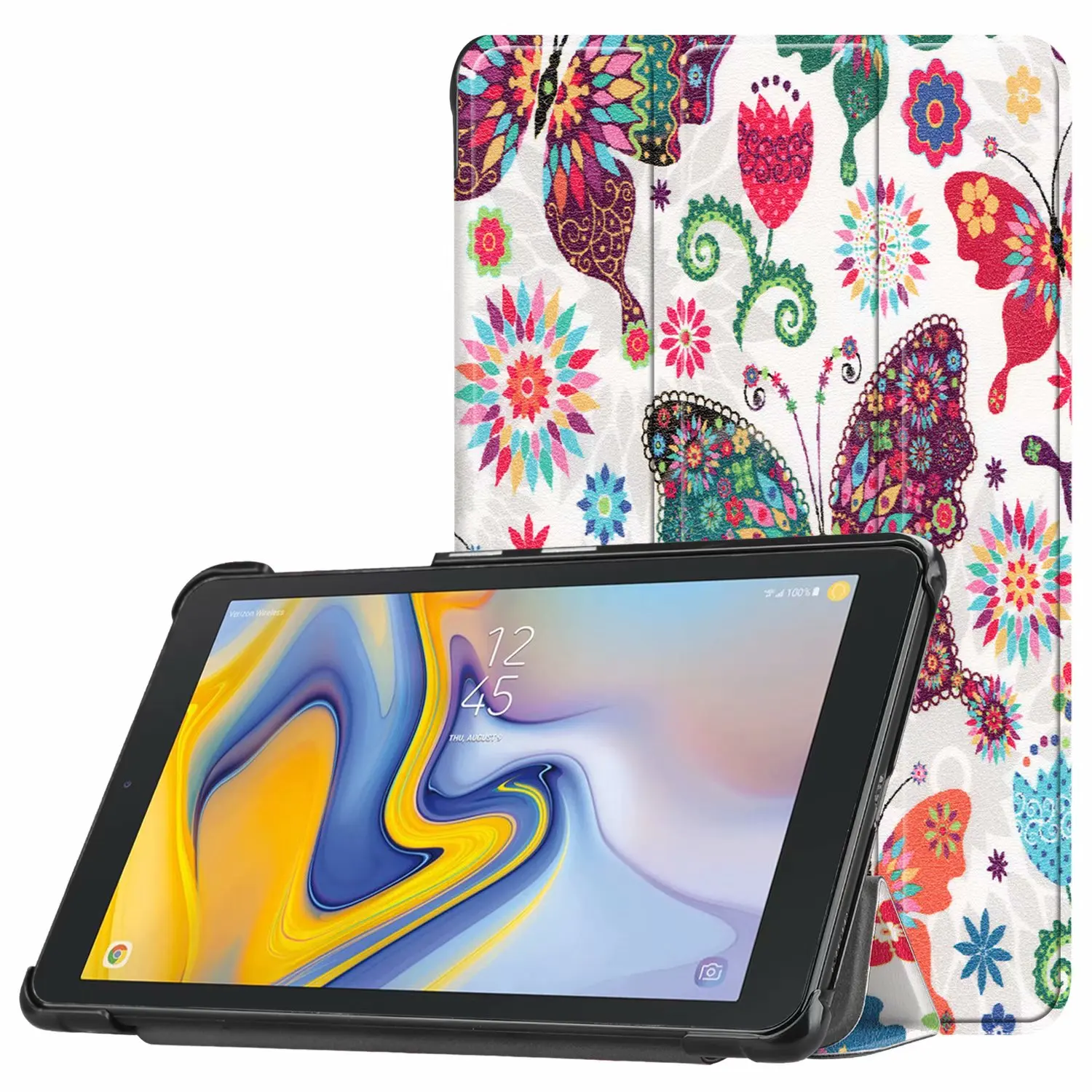 Чехол Deekite Galaxy Tab A 8,0, тонкий Чехол-подставка для Samsung Galaxy Tab A 8 дюймов модель T387 Verizon/Sprint - Цвет: Colorful Butterfly