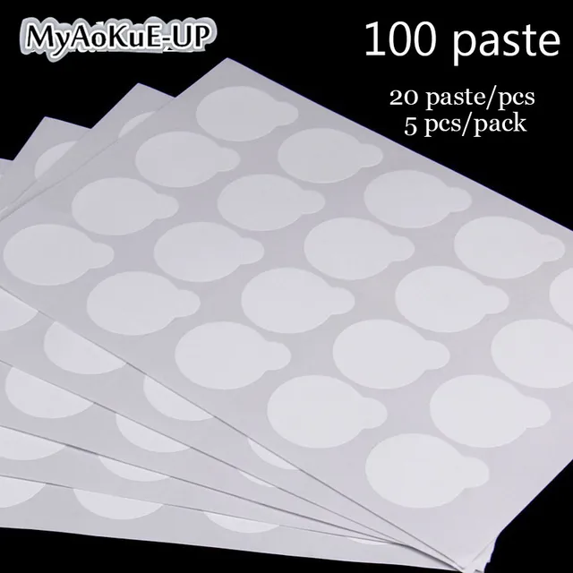 Eye Stickers 60/100 Paste sheets Eyelash Tools Glue Holder Pallet For Eyelash Extension Disposable Glue Paper Patches Sticker Small size 100 paste