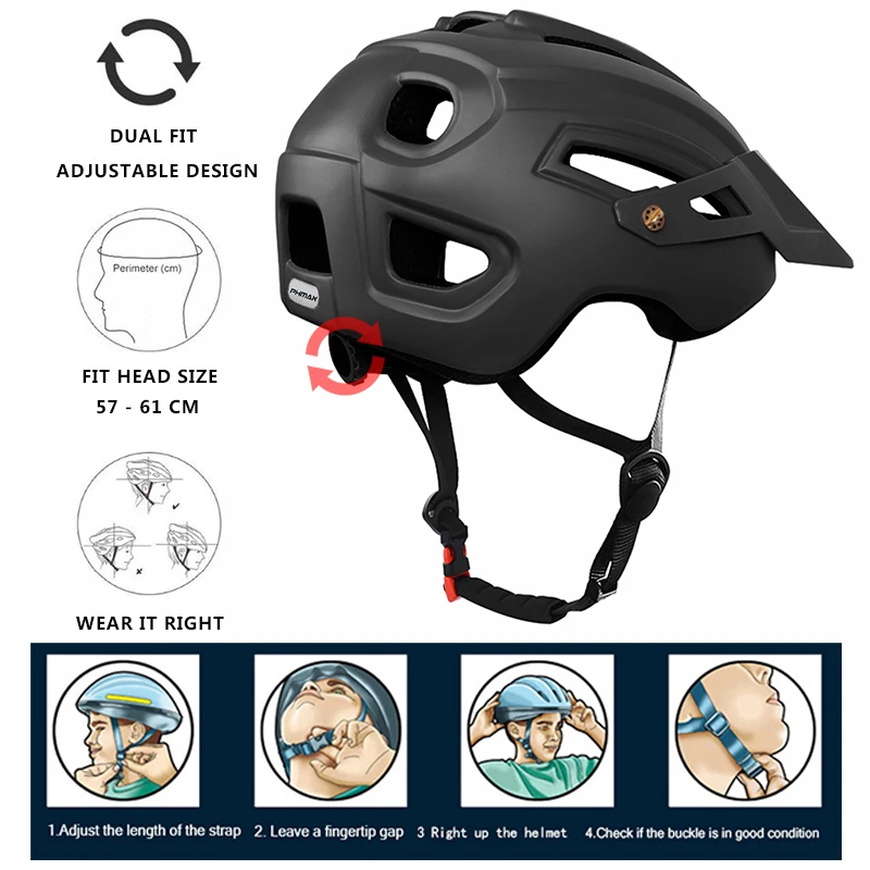 PHMAX TRAIL XC MTB велосипедный шлем в форме формы дорожный для мужчин и женщин мужские