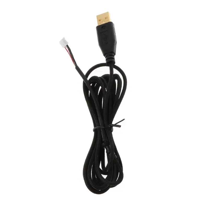 Позолоченный прочный нейлоновый плетеный кабель USB для мыши сменный провод
