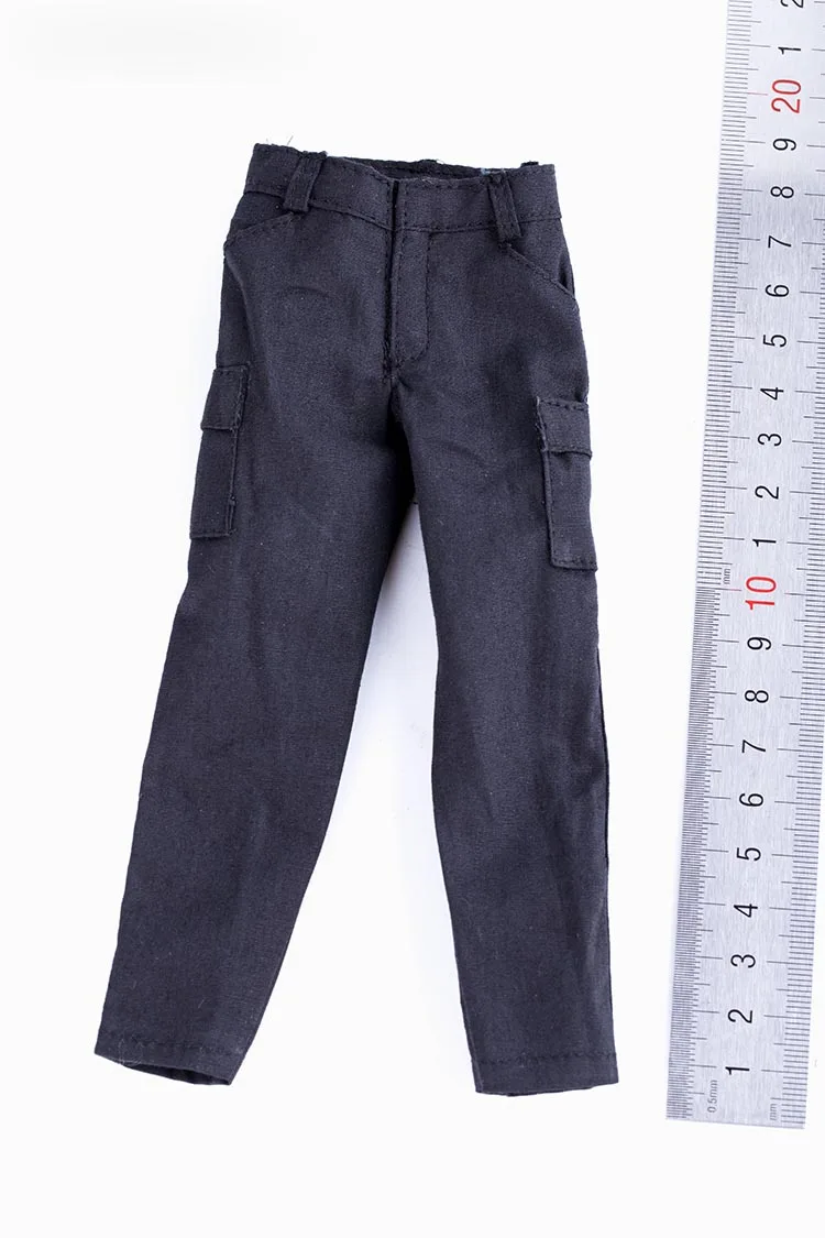 

1/6 scale HotToys HT TMS004 Men's black trousers model for 12'' soldier action figure