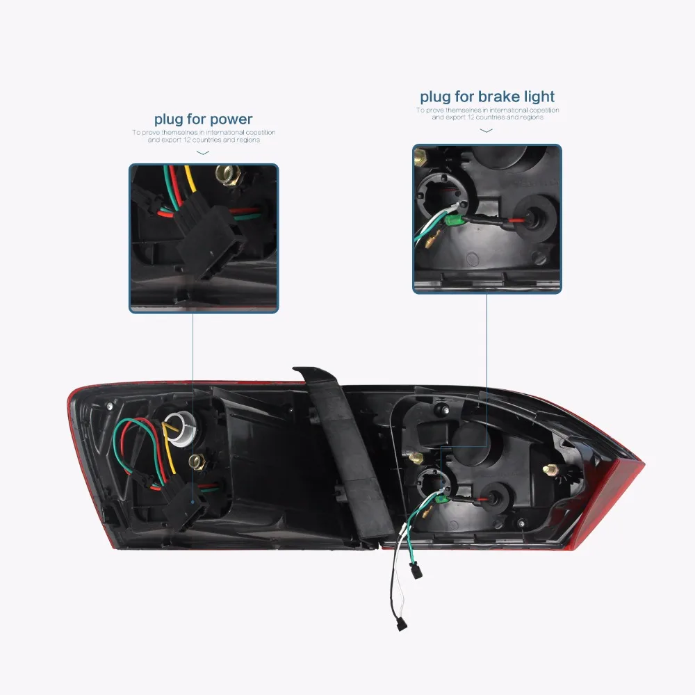 Автомобильный стильный задний светильник Vland для VW Jetta MK6, задний светильник/Sagitar 2012-, светодиодная задняя лампа, дизайн, красные линзы в сборе