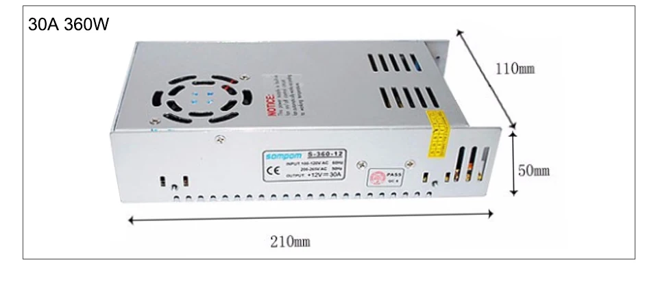 DC 12V 24V 1A 2A 3A 5A 6.5A 8.5A 10A 15A 20A 30A 504W 360W Питание источник трансформатор AC85-265V DC/DC 12V 24V Мощность адаптер