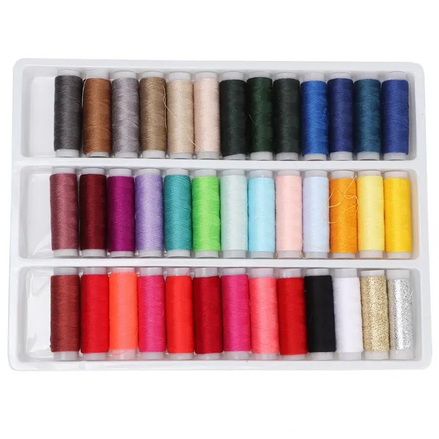 

39 Colors Colorful Hand Machine Sewing Thread Cord Set Clothes String Spool Box