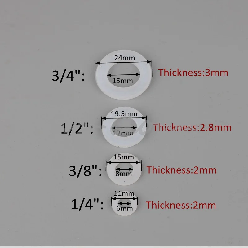 25 шт. 1/" 3/8" 1/" 3/4" " силиконовые прокладки водяные соединители уплотнительные кольца садовый шланг кран уплотнительное кольцо герметичные уплотнительные кольца