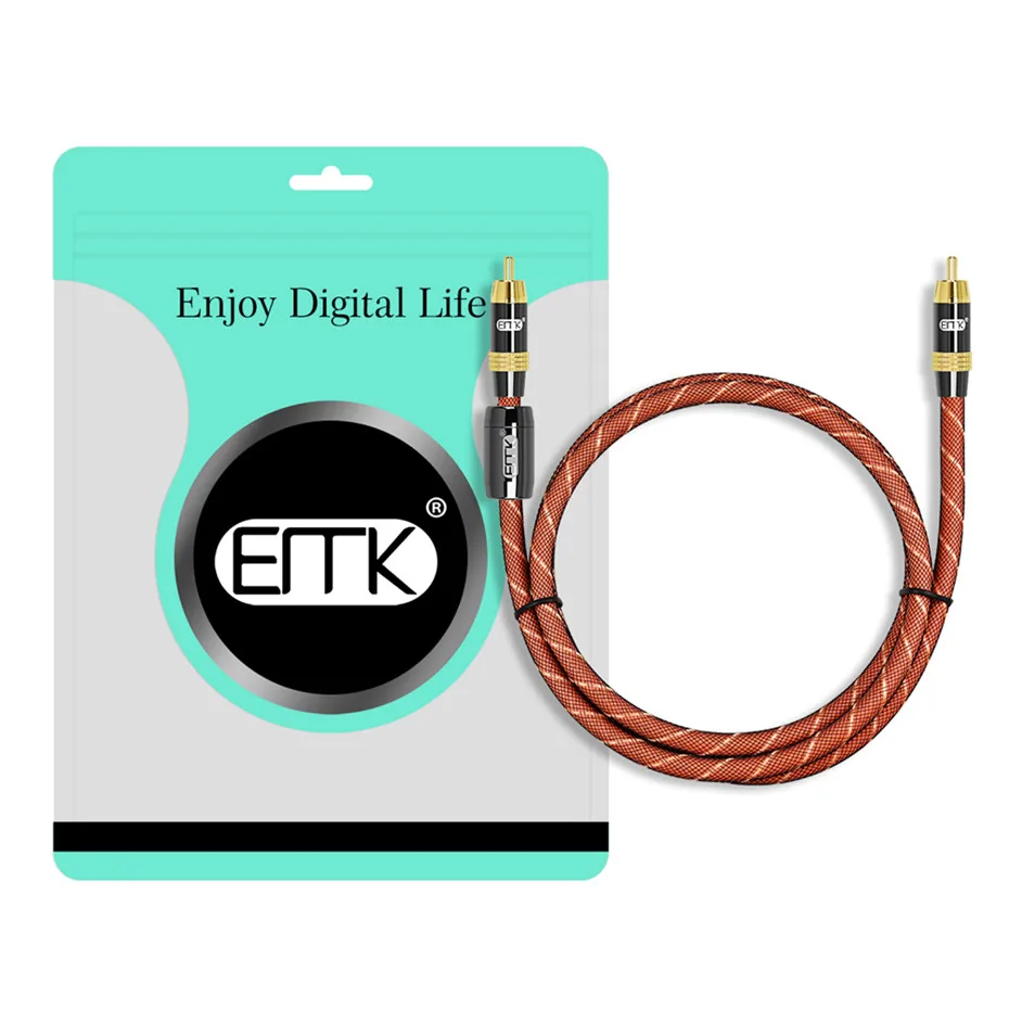 EMK Stereo Digital Coaxial Audio Video RCA Cable speaker cable Hifi Subwoofer cable AV TV cables 5m 8m 10m (6)