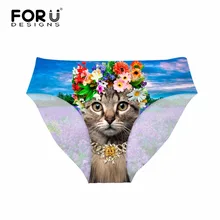 Forudesigns Для женщин Одежда заплыва Мужские Шорты для купания пикантные Купальники для малышек милые цветы кошка печать бразильские Плавки бикини Низ купальники отдельные Купальники для малышек