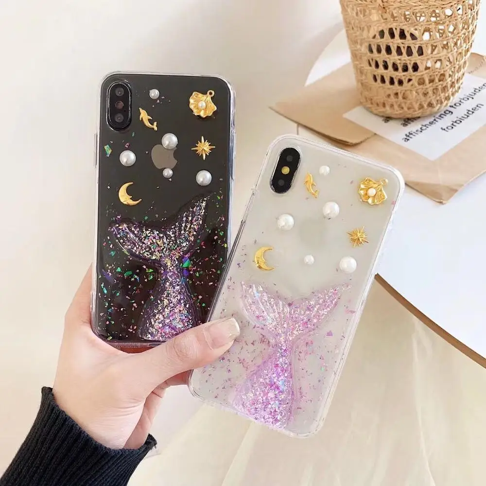 ORYKSZ роскошный блестящий цветочный прозрачный чехол для iPhone X XR 7 6S 8 Plus XS Max Жесткий