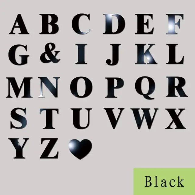 New 10CM Mirror Wall Sticker 26 Letters DIY Art Mural Home Decor